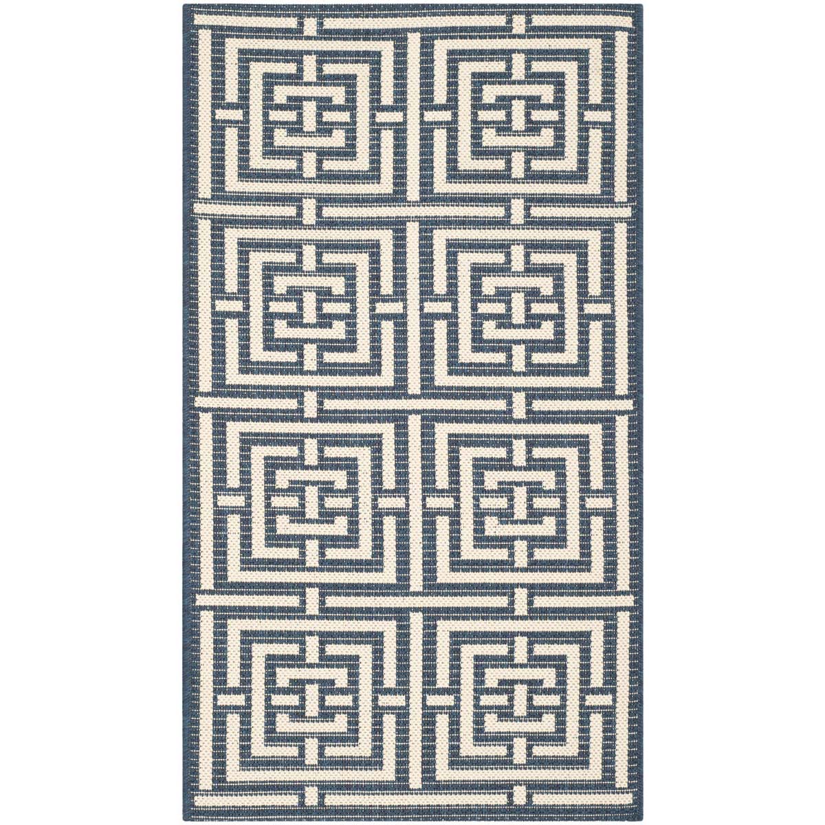 Safavieh Courtyard 937 Rug, CY6937 - NAVY / BEIGE