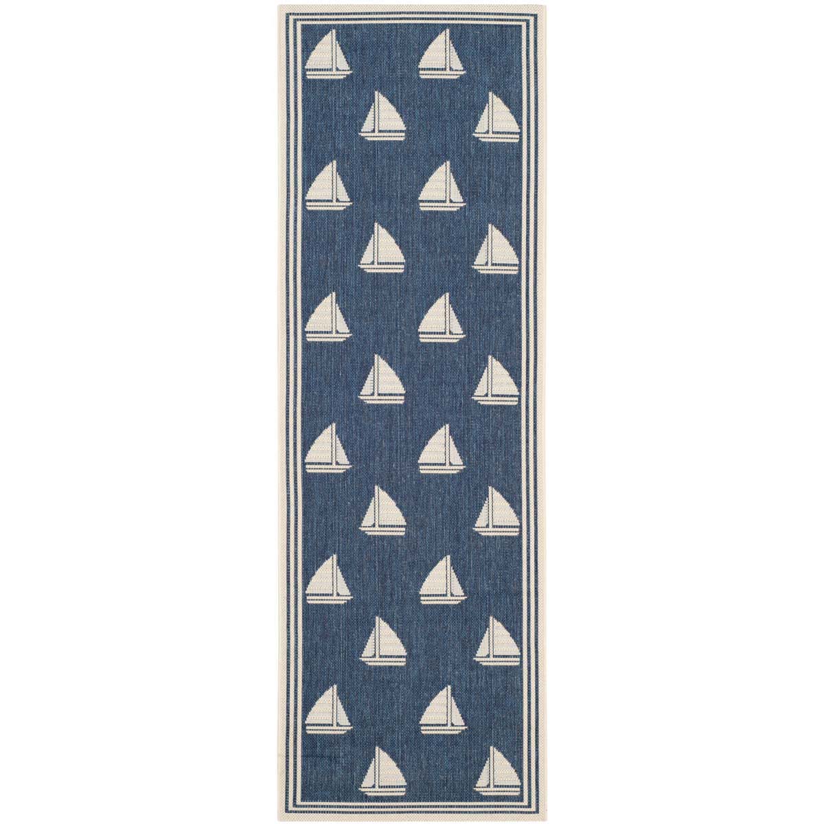 Safavieh Courtyard 422 Rug, CY7422 - NAVY / BEIGE