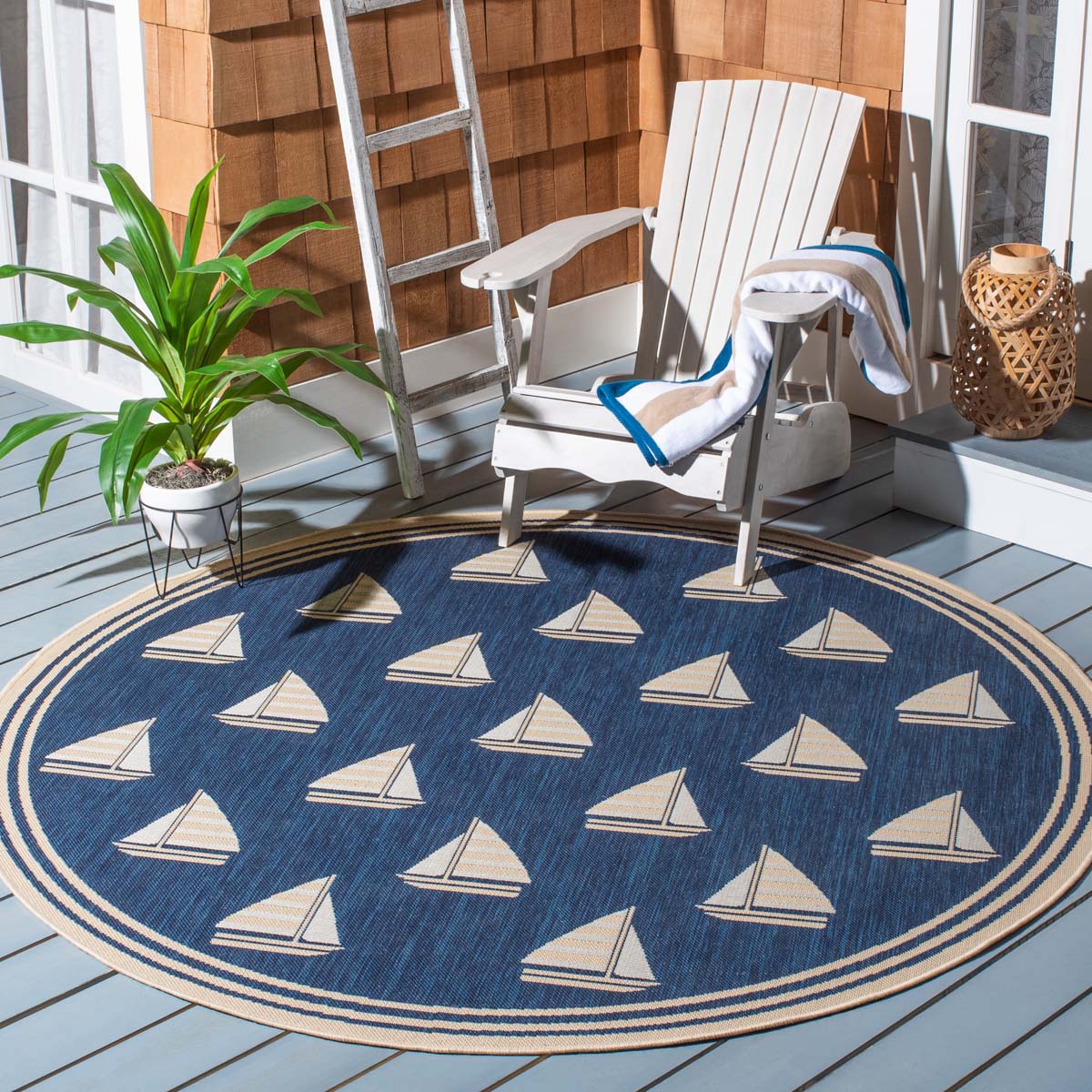 Safavieh Courtyard 422 Rug, CY7422 - NAVY / BEIGE