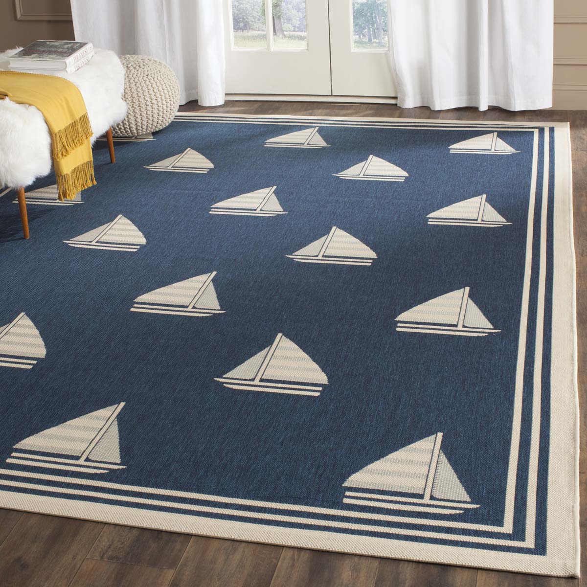 Safavieh Courtyard 422 Rug, CY7422 - NAVY / BEIGE