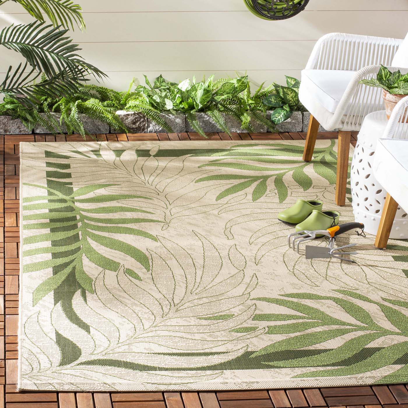 Safavieh Courtyard 836 Rug, CY7836 - CREAM / GREEN