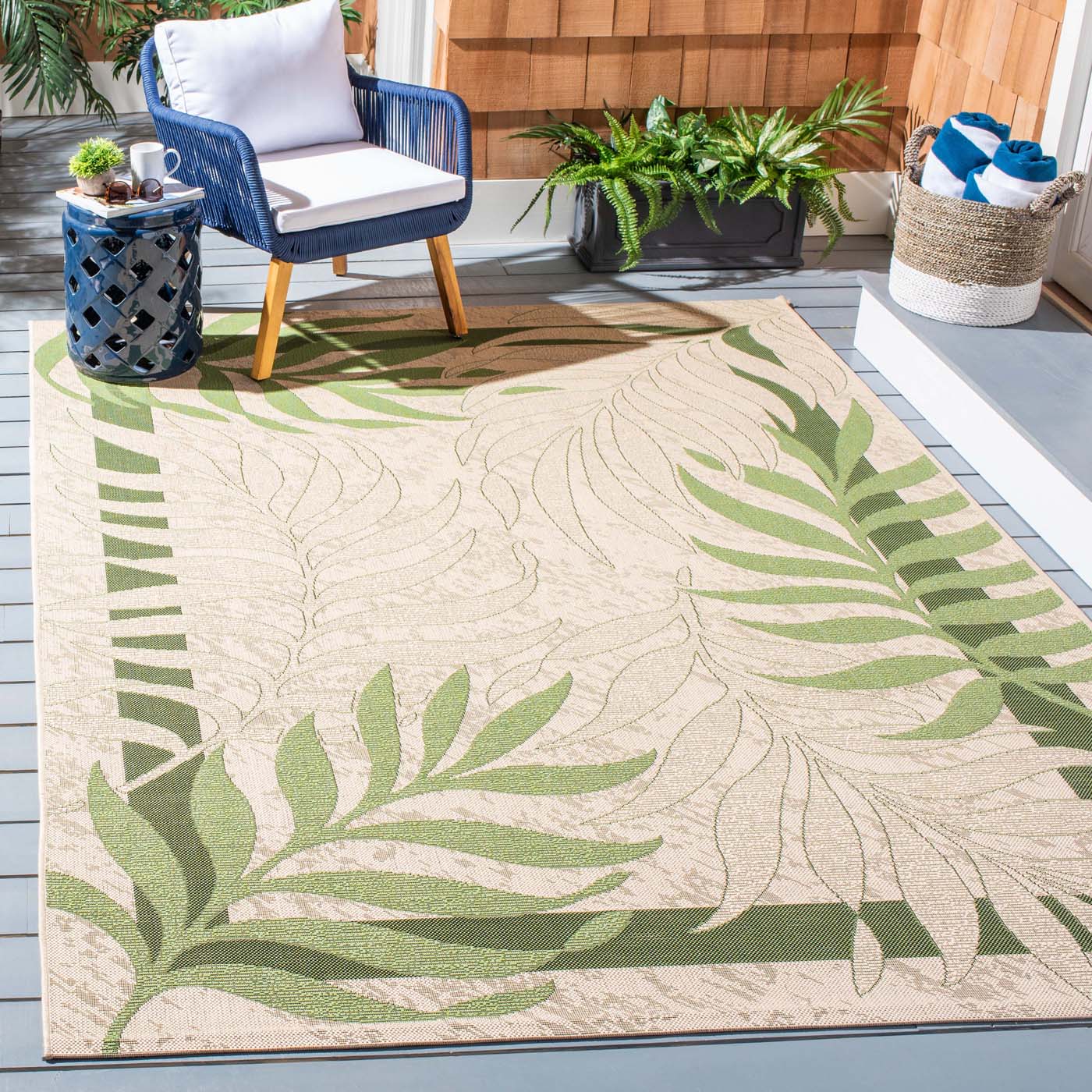 Safavieh Courtyard 836 Rug, CY7836 - CREAM / GREEN