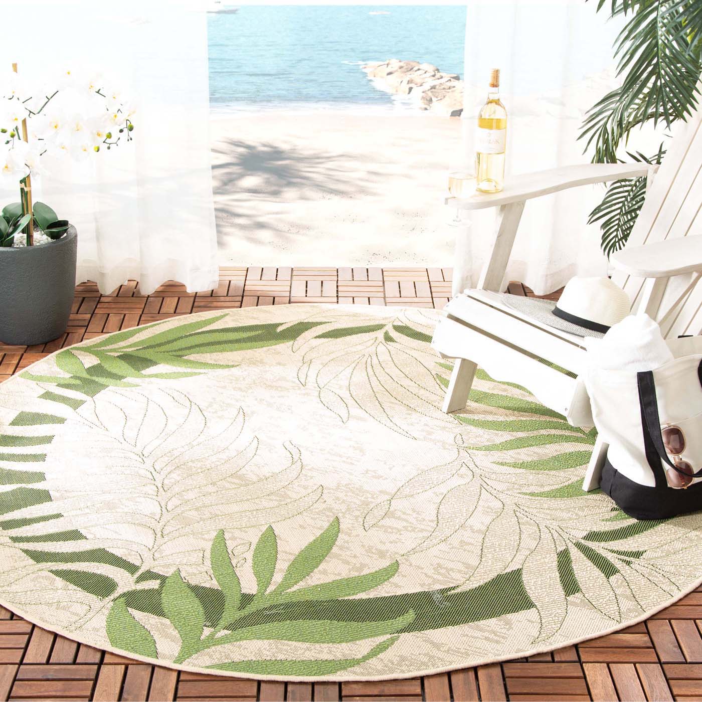 Safavieh Courtyard 836 Rug, CY7836 - CREAM / GREEN