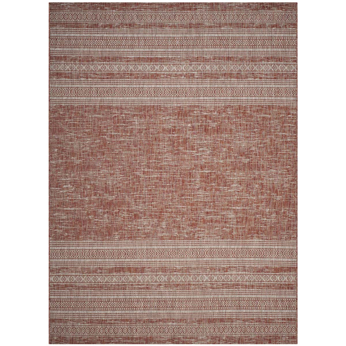 Safavieh Courtyard 232 Rug, CY8232 - RUST / LIGHT GREY