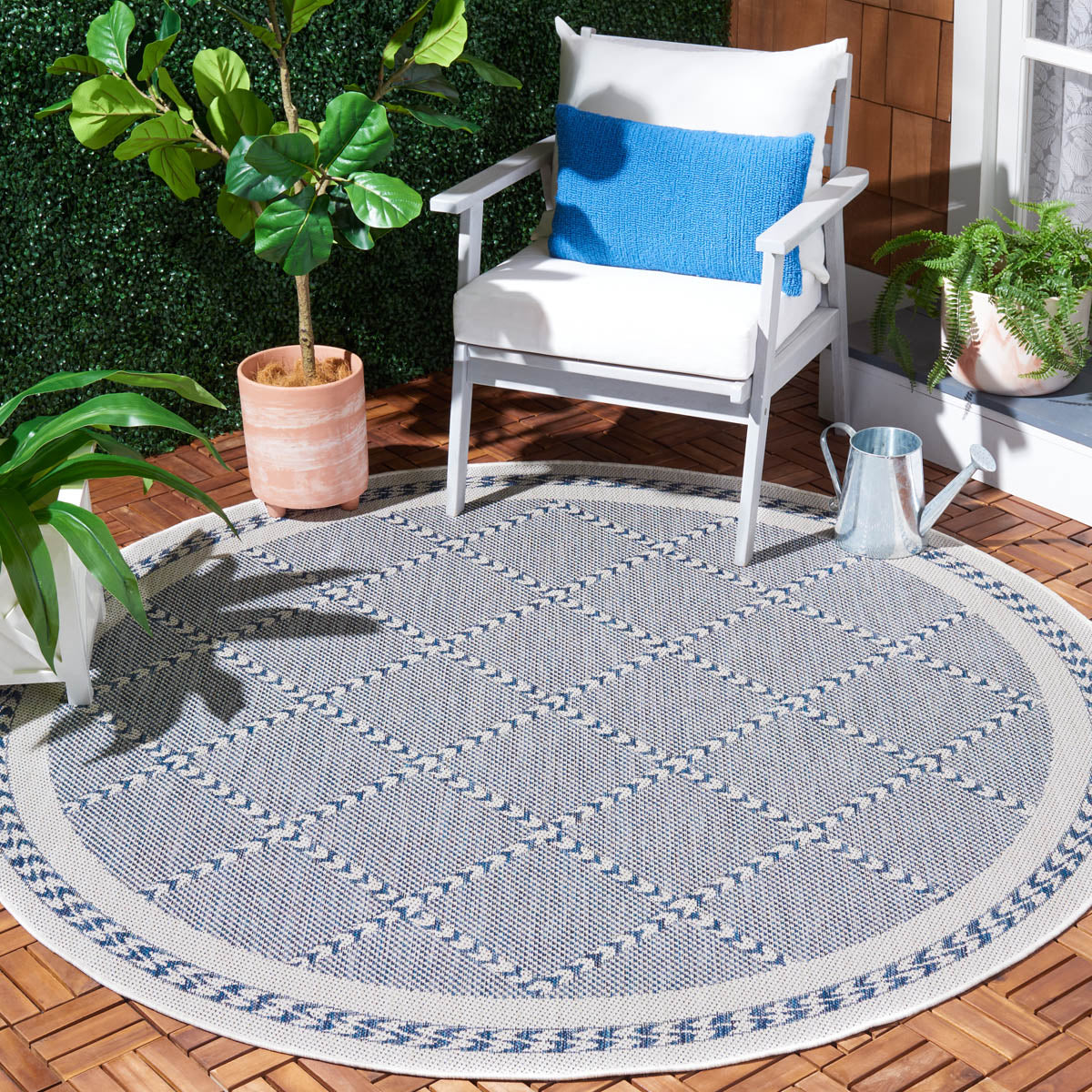 Safavieh Courtyard 234 Rug, CY8234 - NAVY / IVORY