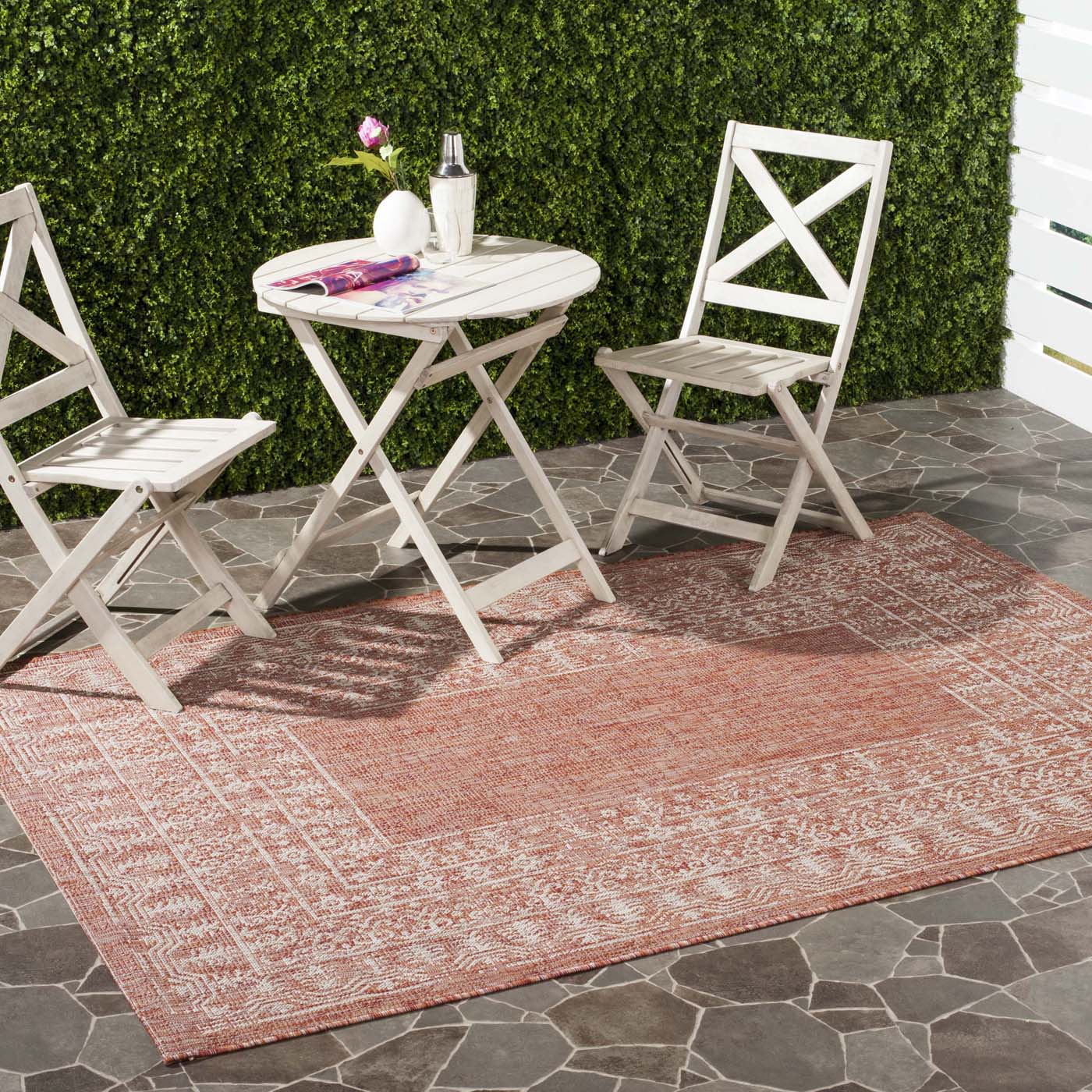 Safavieh Courtyard 482 Rug, CY8482 - RED / BEIGE