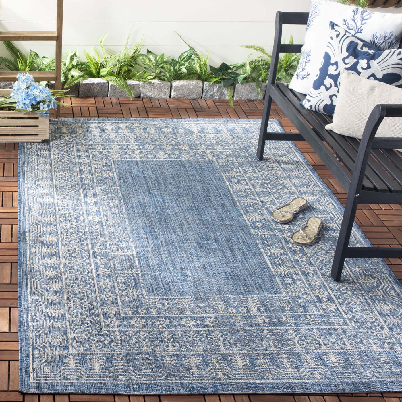 Safavieh Courtyard 482 Rug, CY8482 - NAVY / GREY