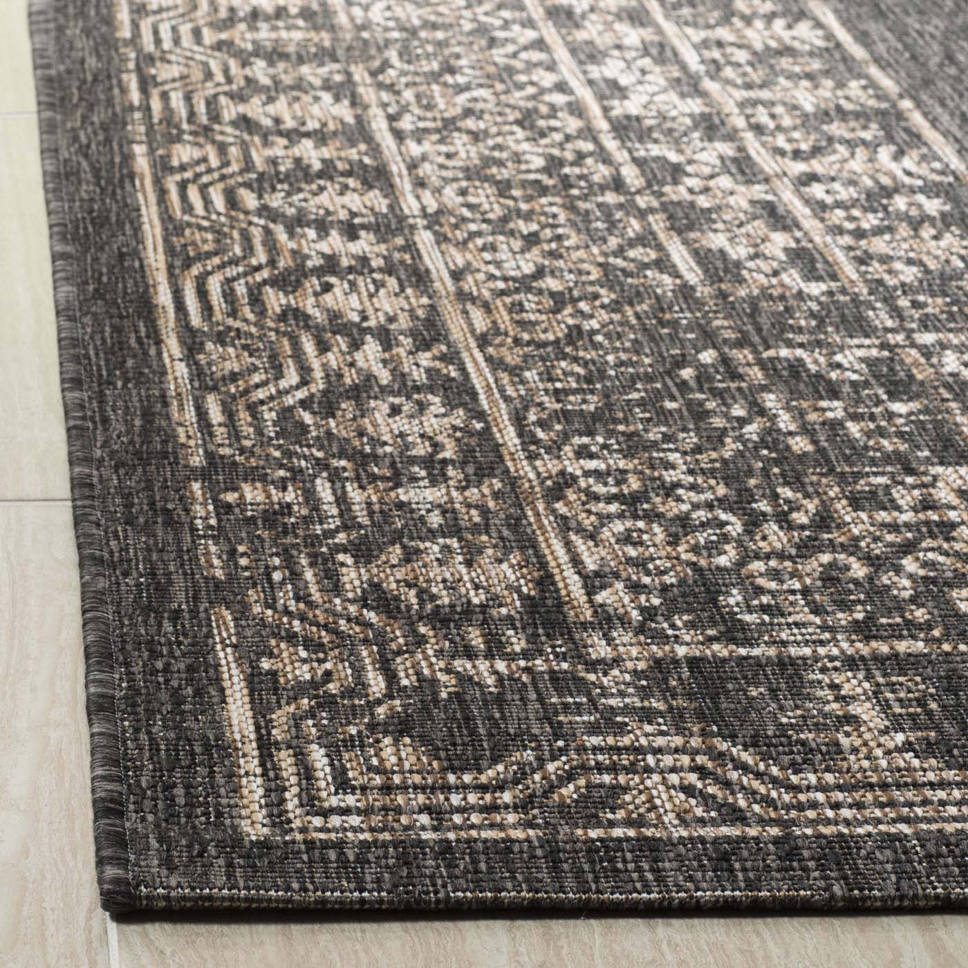 Safavieh Courtyard 482 Rug, CY8482 - BLACK / NATURAL