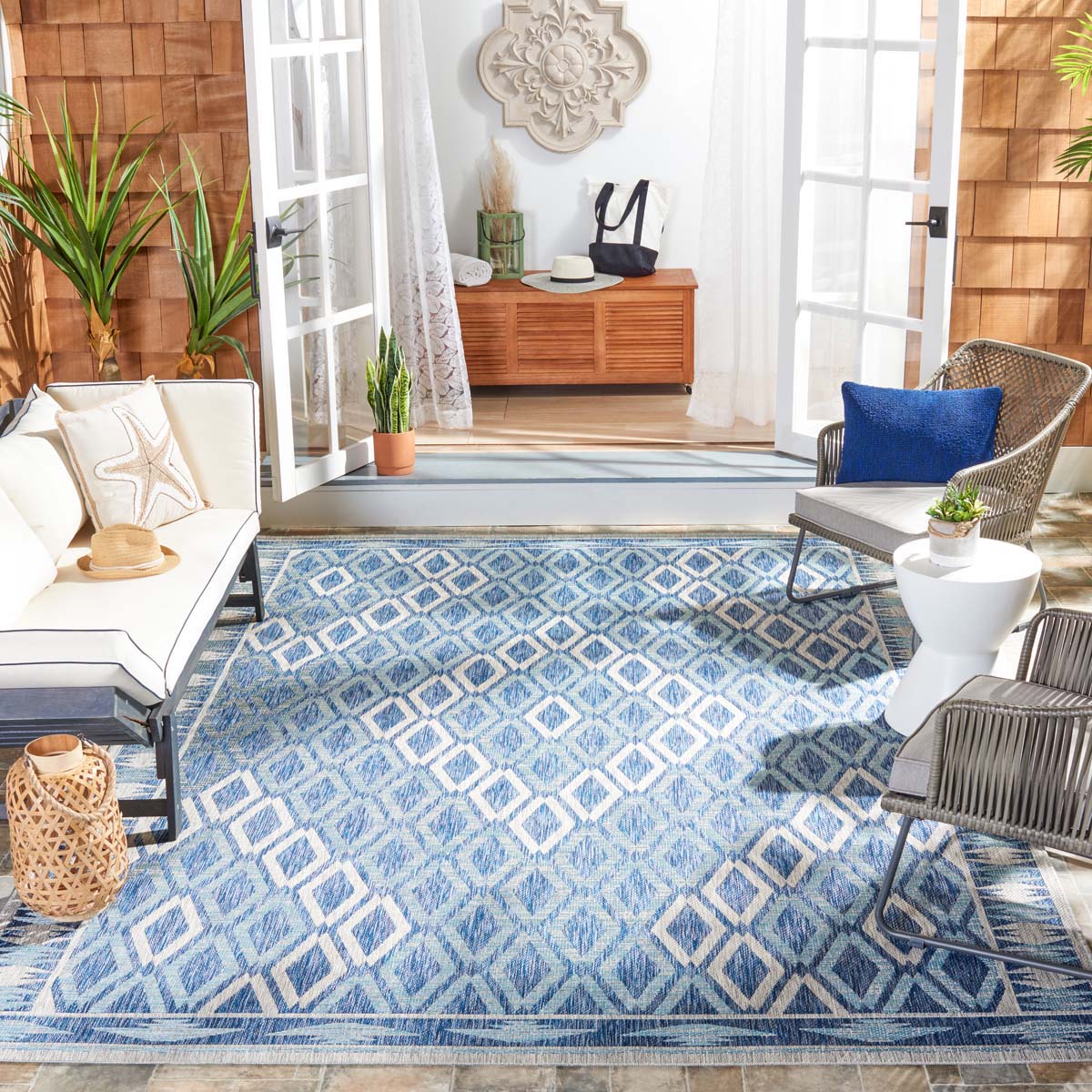 Safavieh Courtyard 685 Rug, CY8685 - NAVY / GREY