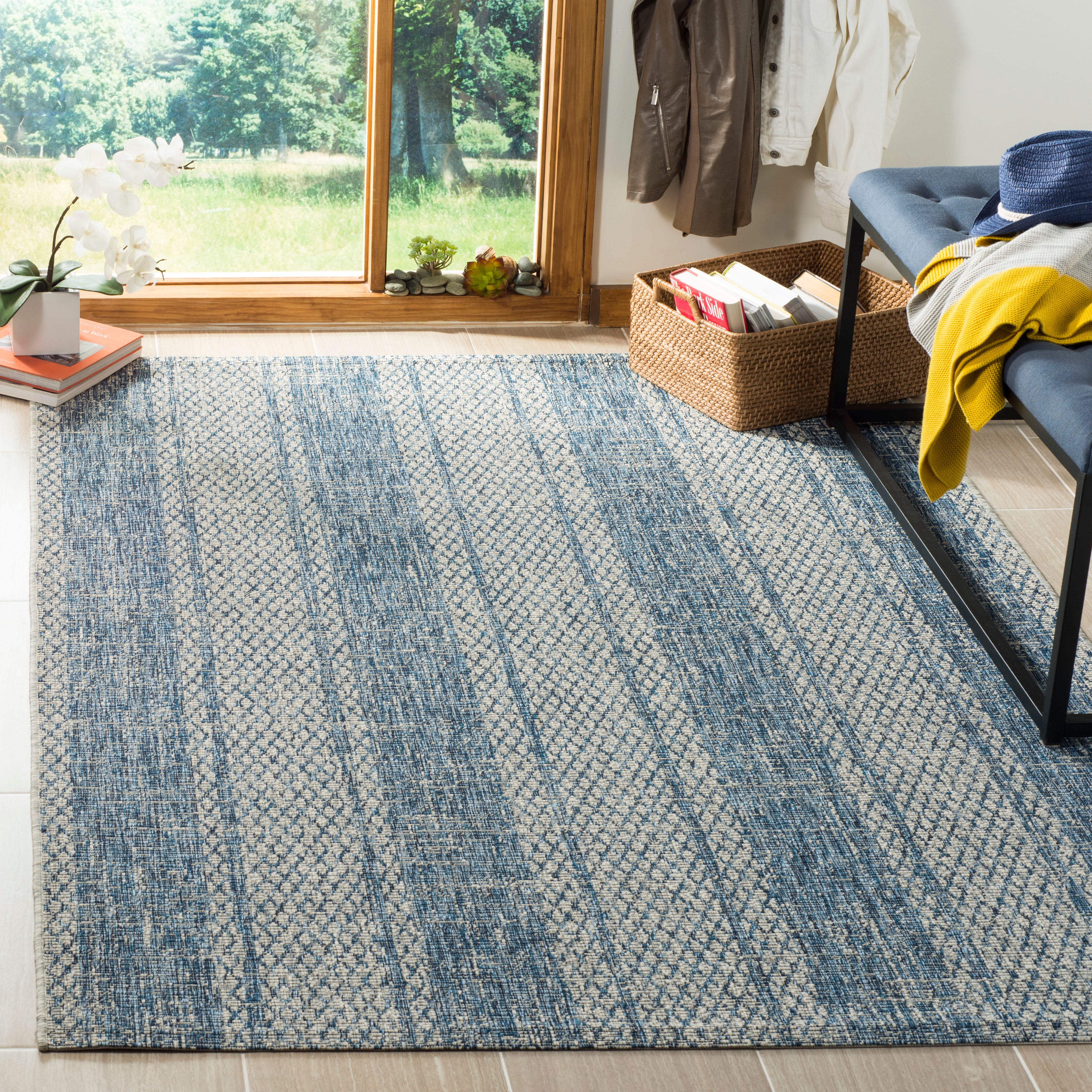 Safavieh Courtyard 961 Rug, CY8961 - LIGHT GREY / BLUE