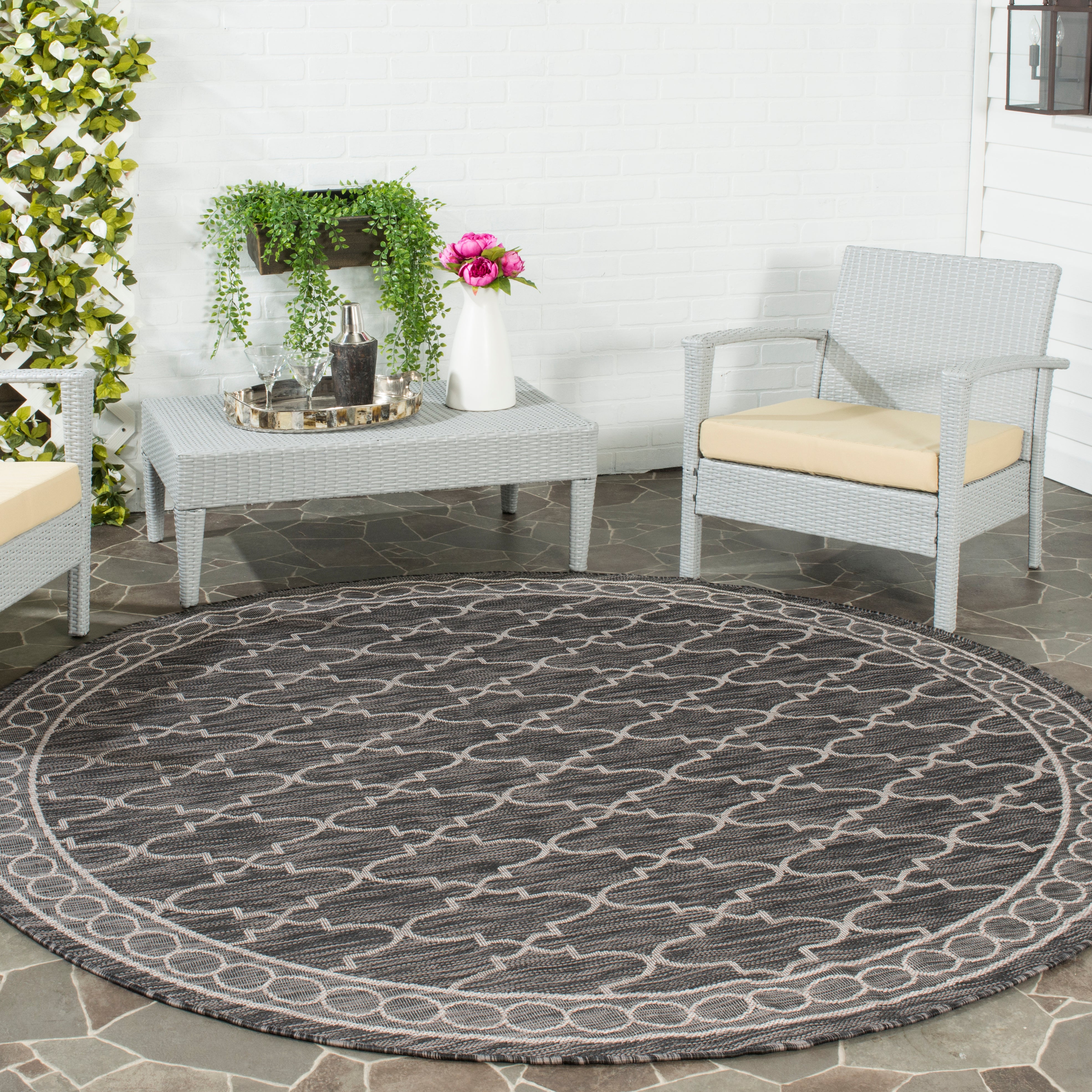 Safavieh Courtyard 871 Rug, CY8871 - BLACK / BEIGE