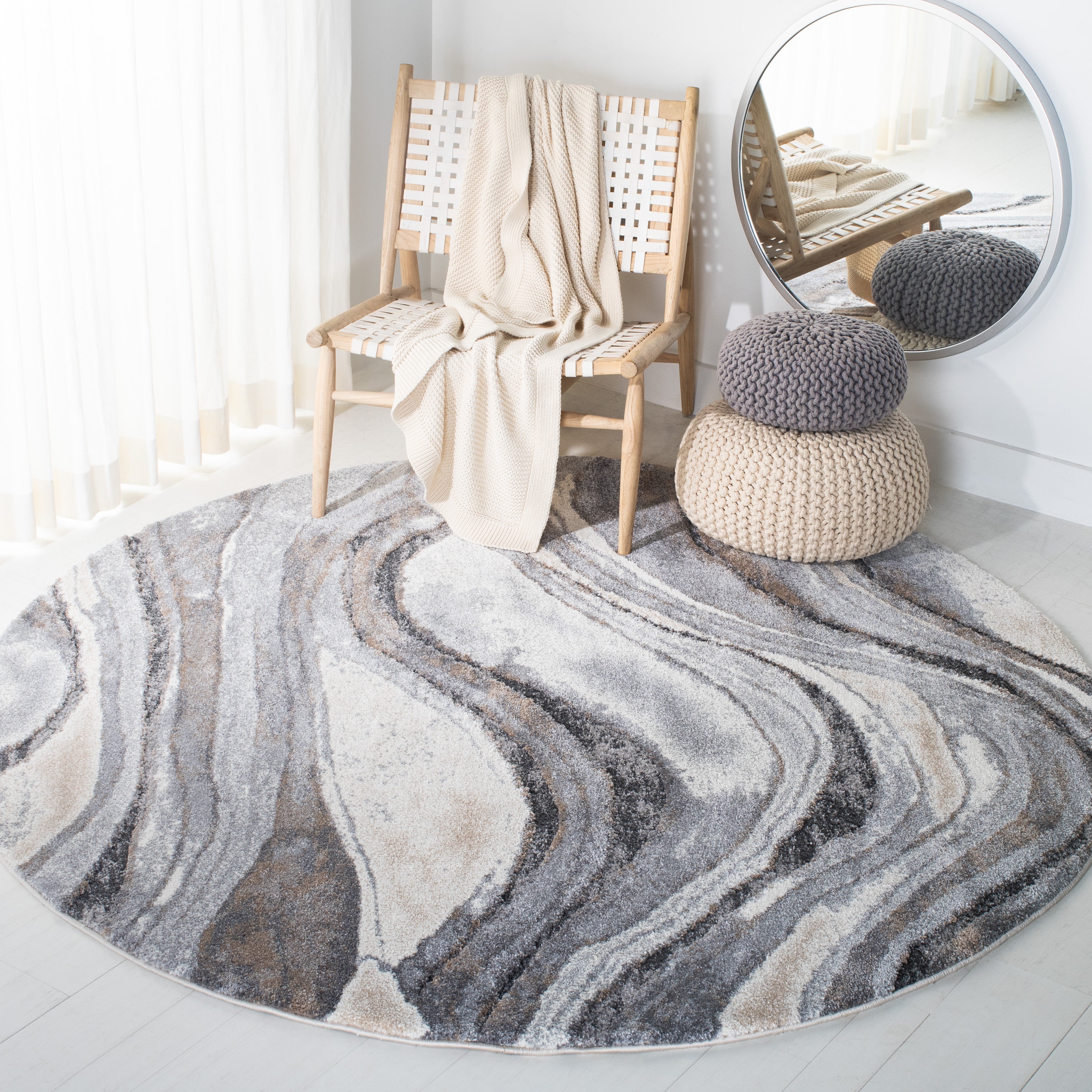 Safavieh Cyrus Shag 118 Rug, CYR118 - GREY / BEIGE