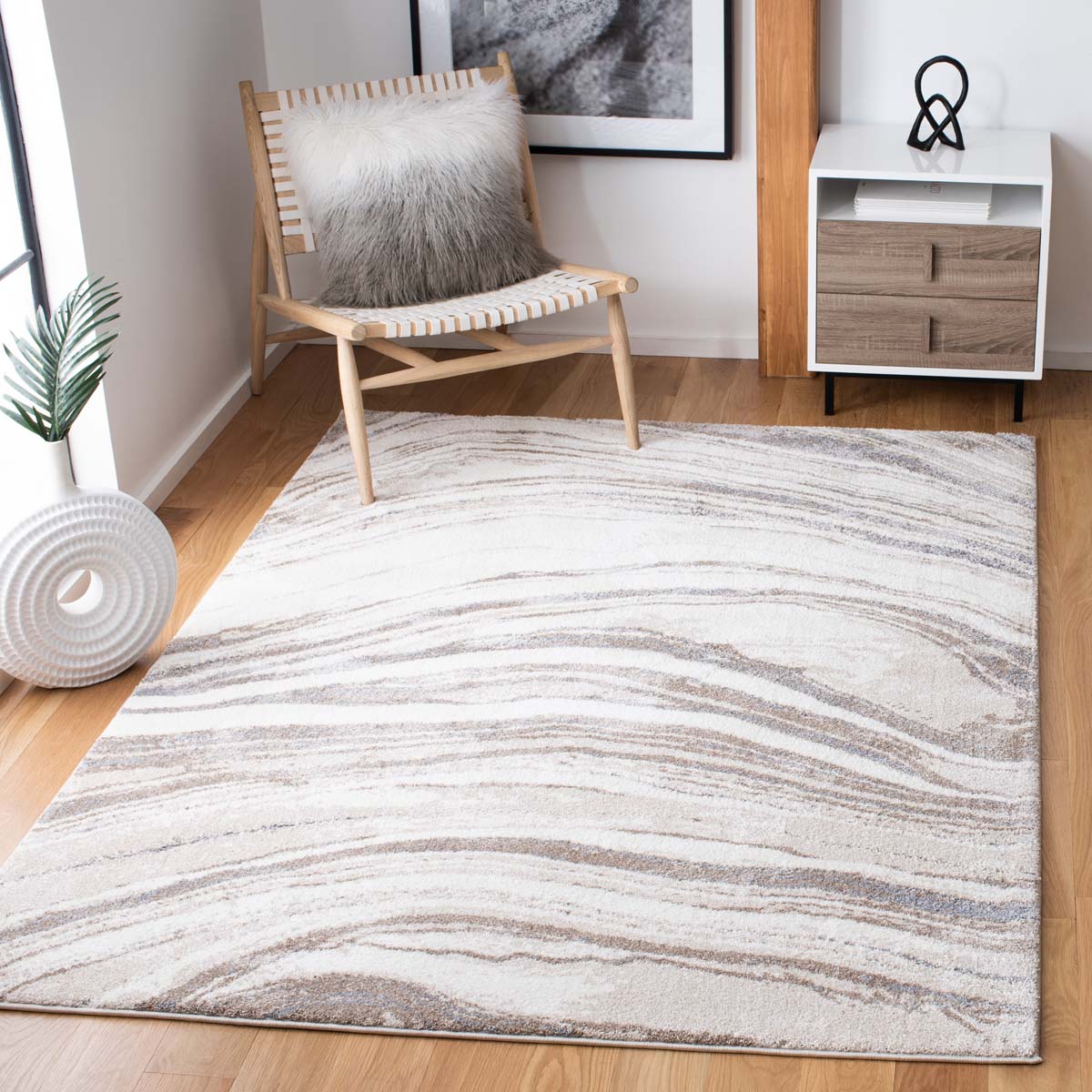 Safavieh Cyrus Shag 130 Rug, CYR130 - IVORY / GREY