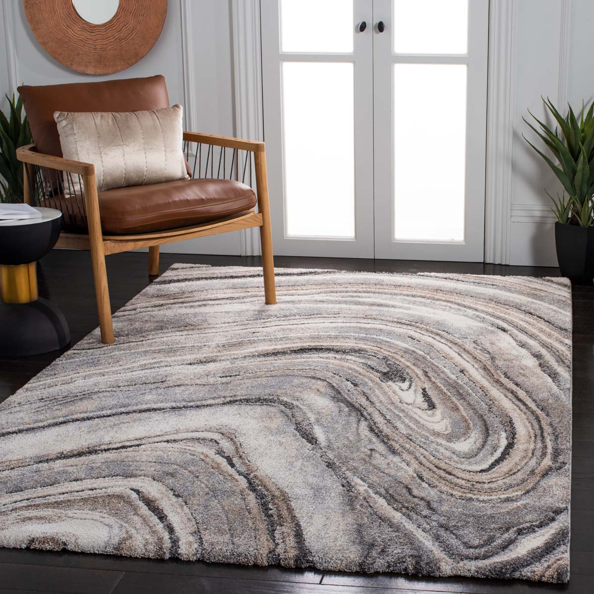 Safavieh Cyrus Shag 132 Rug, CYR132 - IVORY / GREY