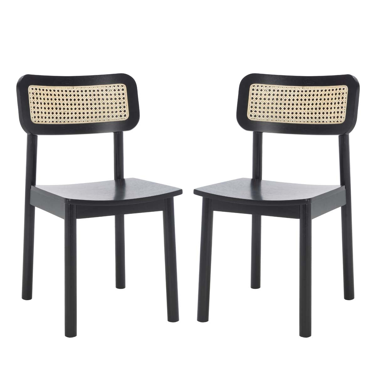 Safavieh Egon Dining Chair , DCH1014 - Black /Natural (Set of 2)