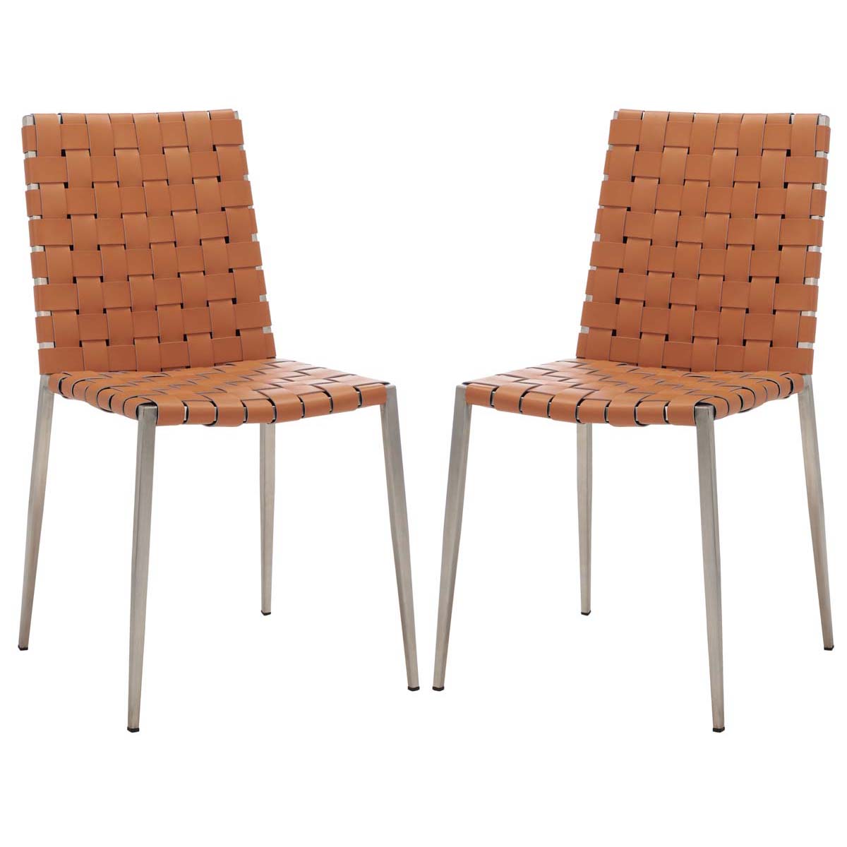 Safavieh Rayne Woven Dining Chair (Set of 2), DCH3006 - Natural / Silver