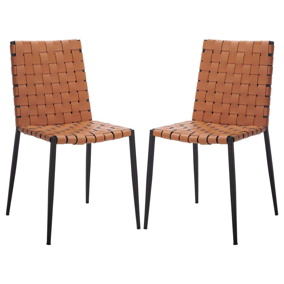 Safavieh Rayne Woven Dining Chair (Set of 2), DCH3006 - Natural / Black