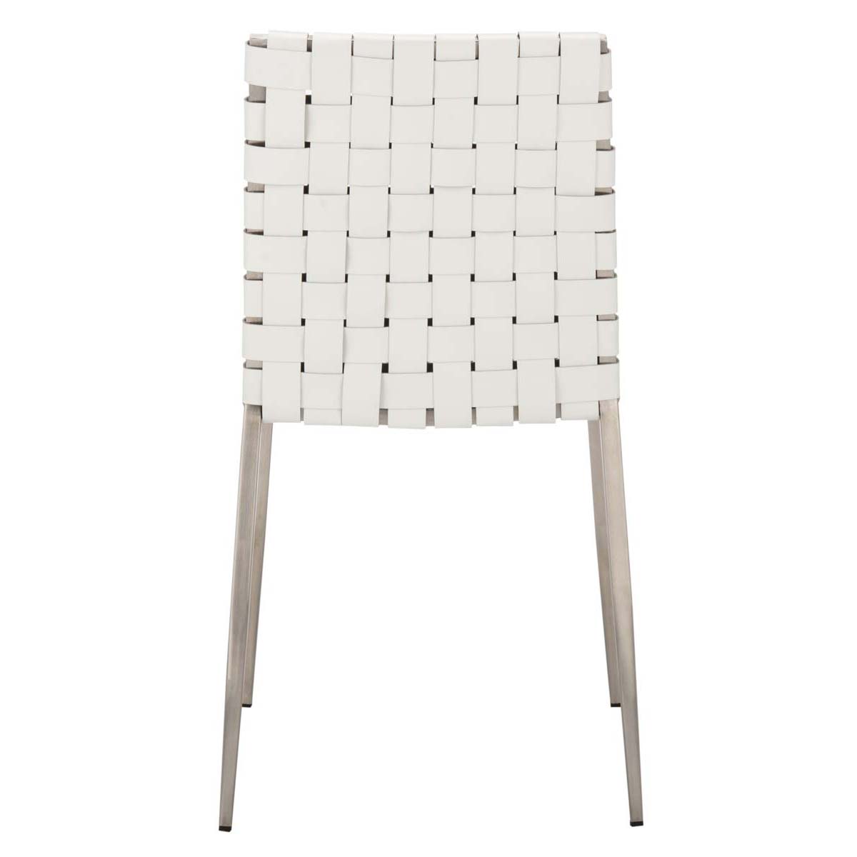 Safavieh Rayne Woven Dining Chair (Set of 2), DCH3006 - White / Silver