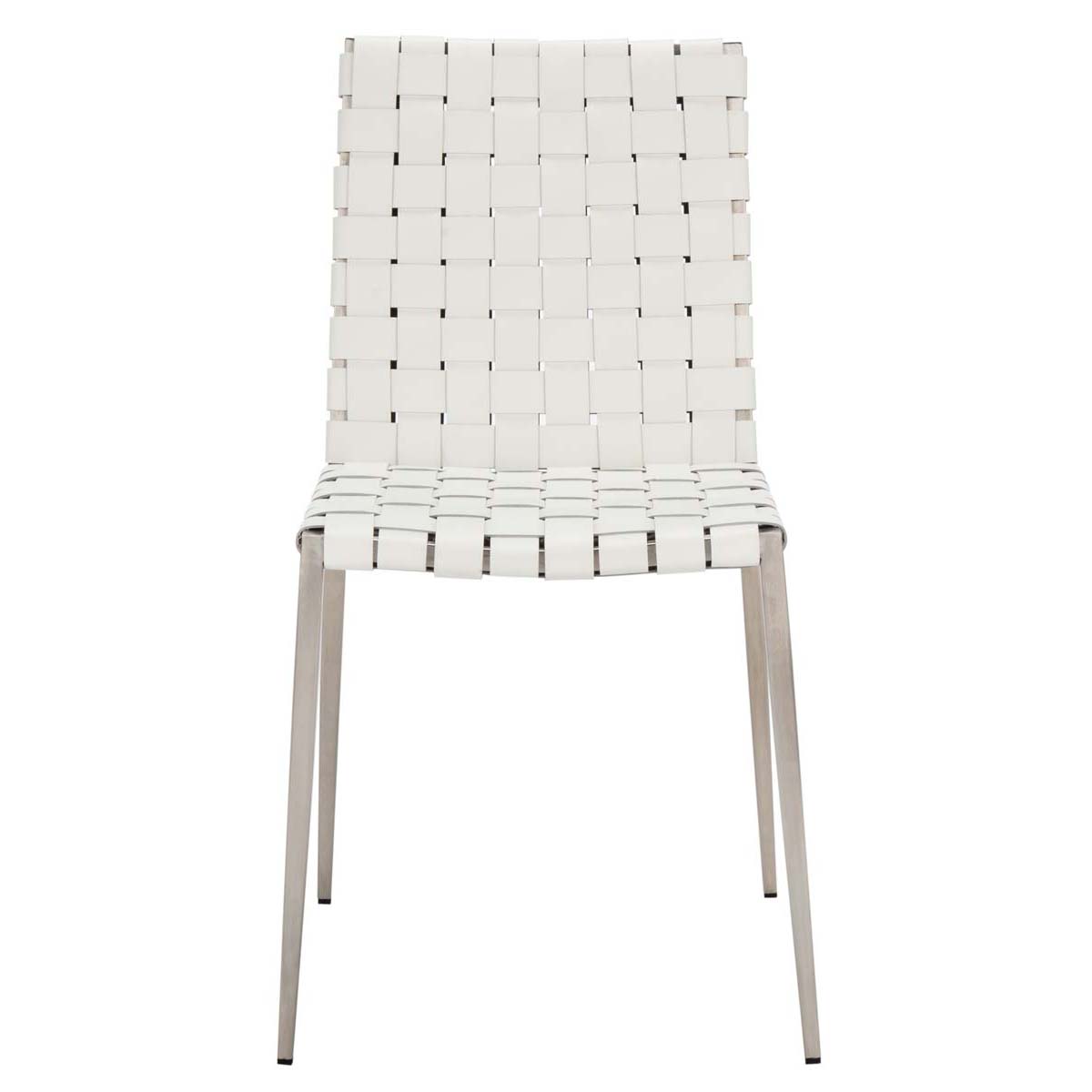 Safavieh Rayne Woven Dining Chair (Set of 2), DCH3006 - White / Silver