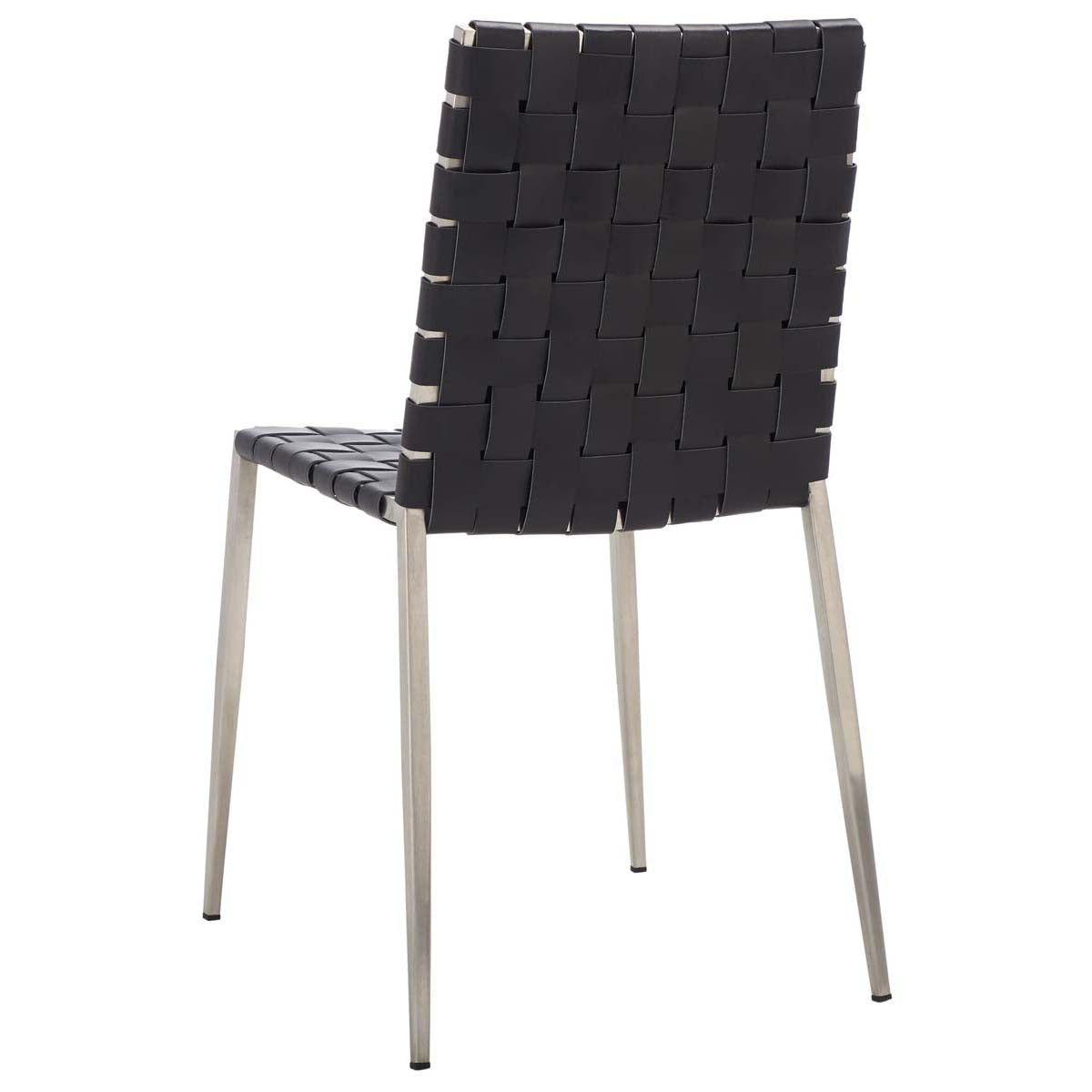 Safavieh Rayne Woven Dining Chair (Set of 2), DCH3006 - Black / Silver