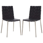 Safavieh Rayne Woven Dining Chair (Set of 2), DCH3006 - Black / Silver