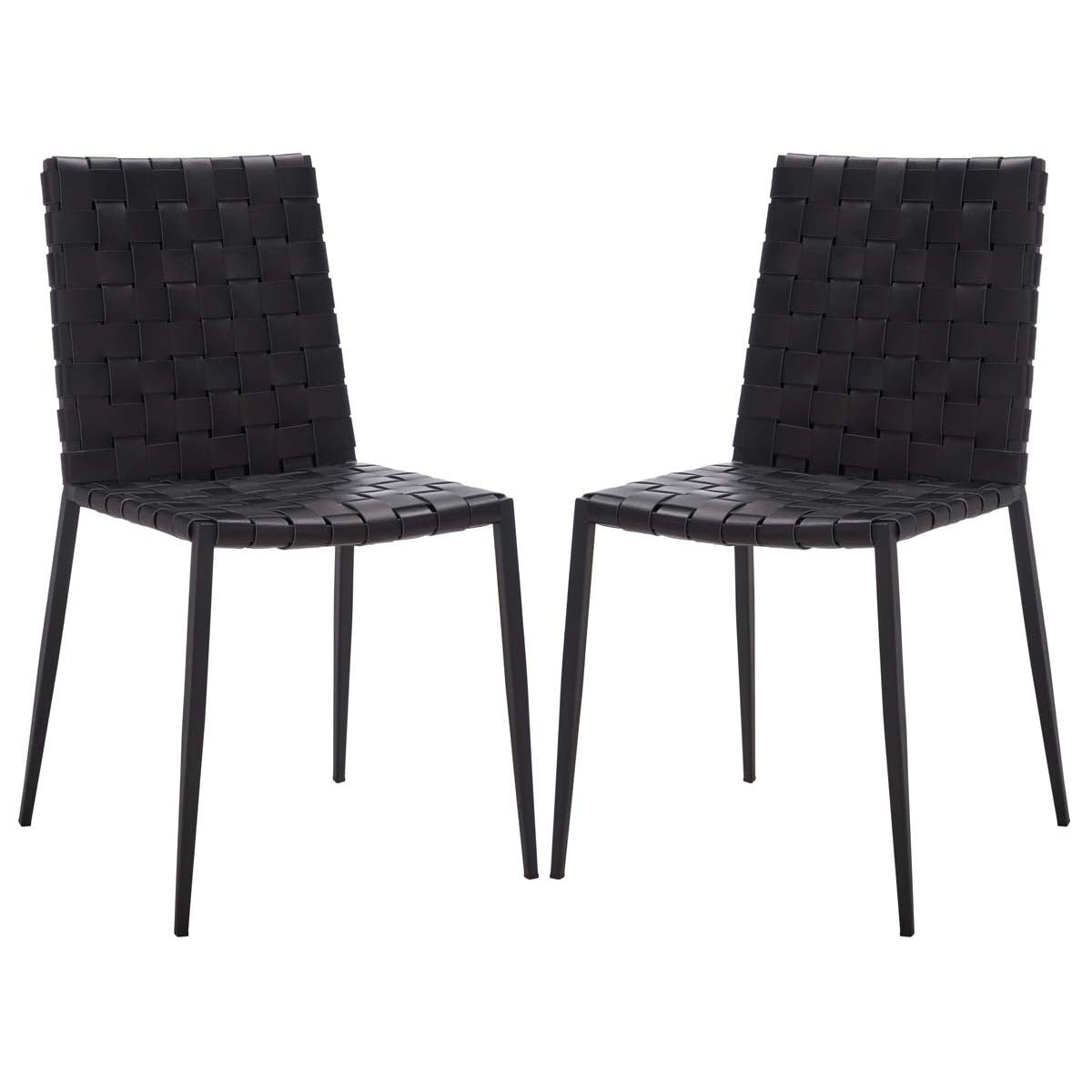 Safavieh Rayne Woven Dining Chair (Set of 2), DCH3006 - Black