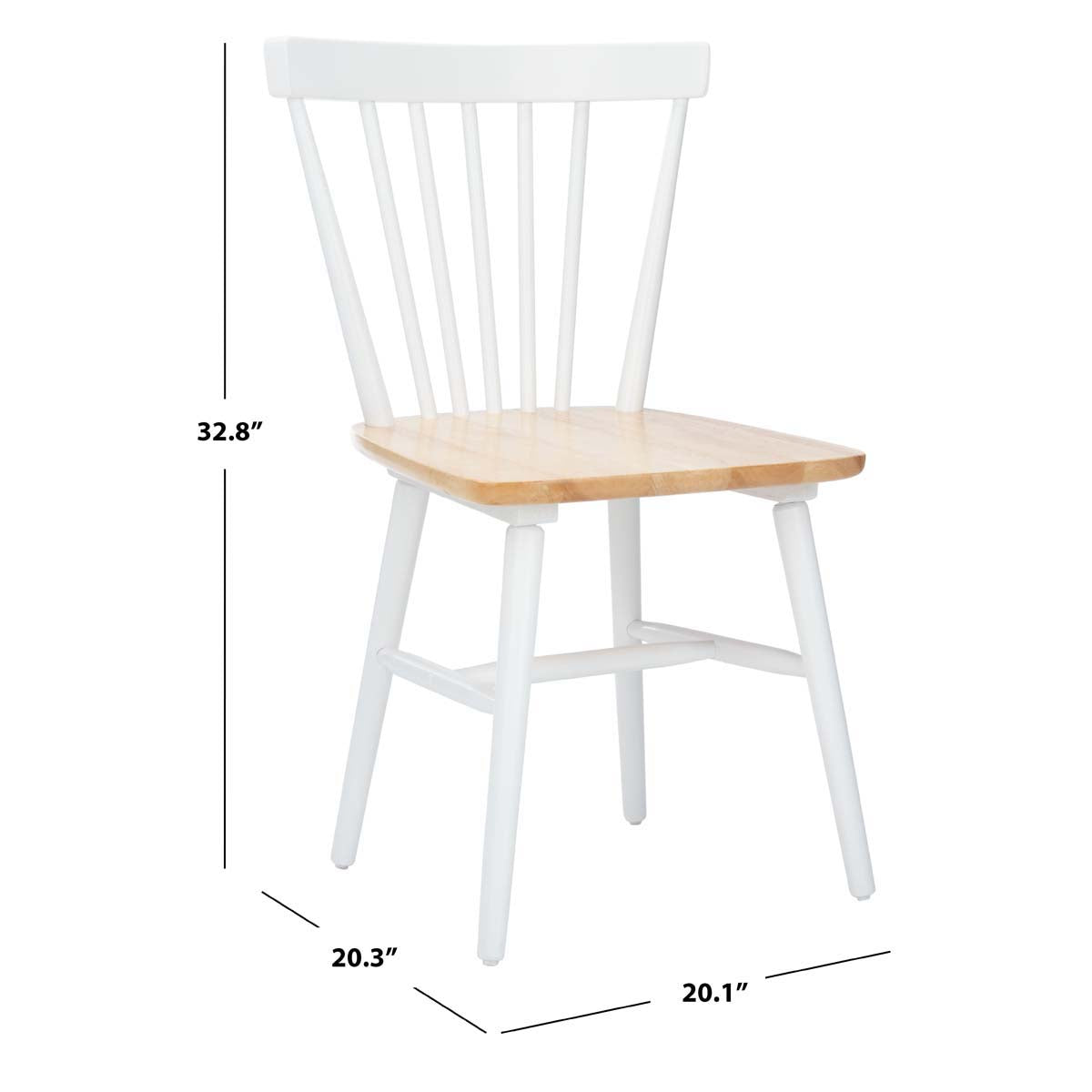 Safavieh Winona Spindle Back Dining Chair (Set of 2), DCH8500 - White/Natural