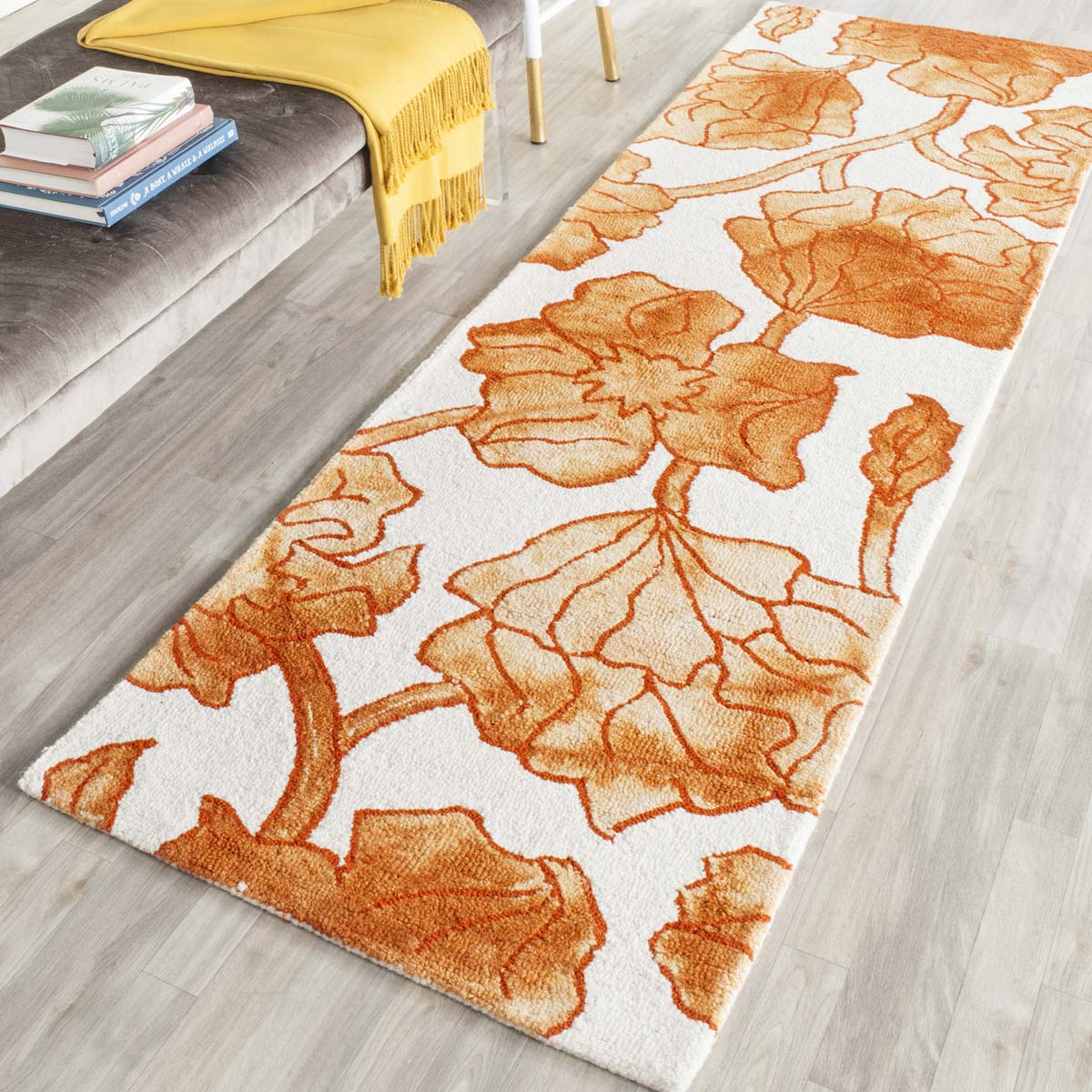 Safavieh Dip Dye 683 Rug, DDY683 - Ivory / Orange