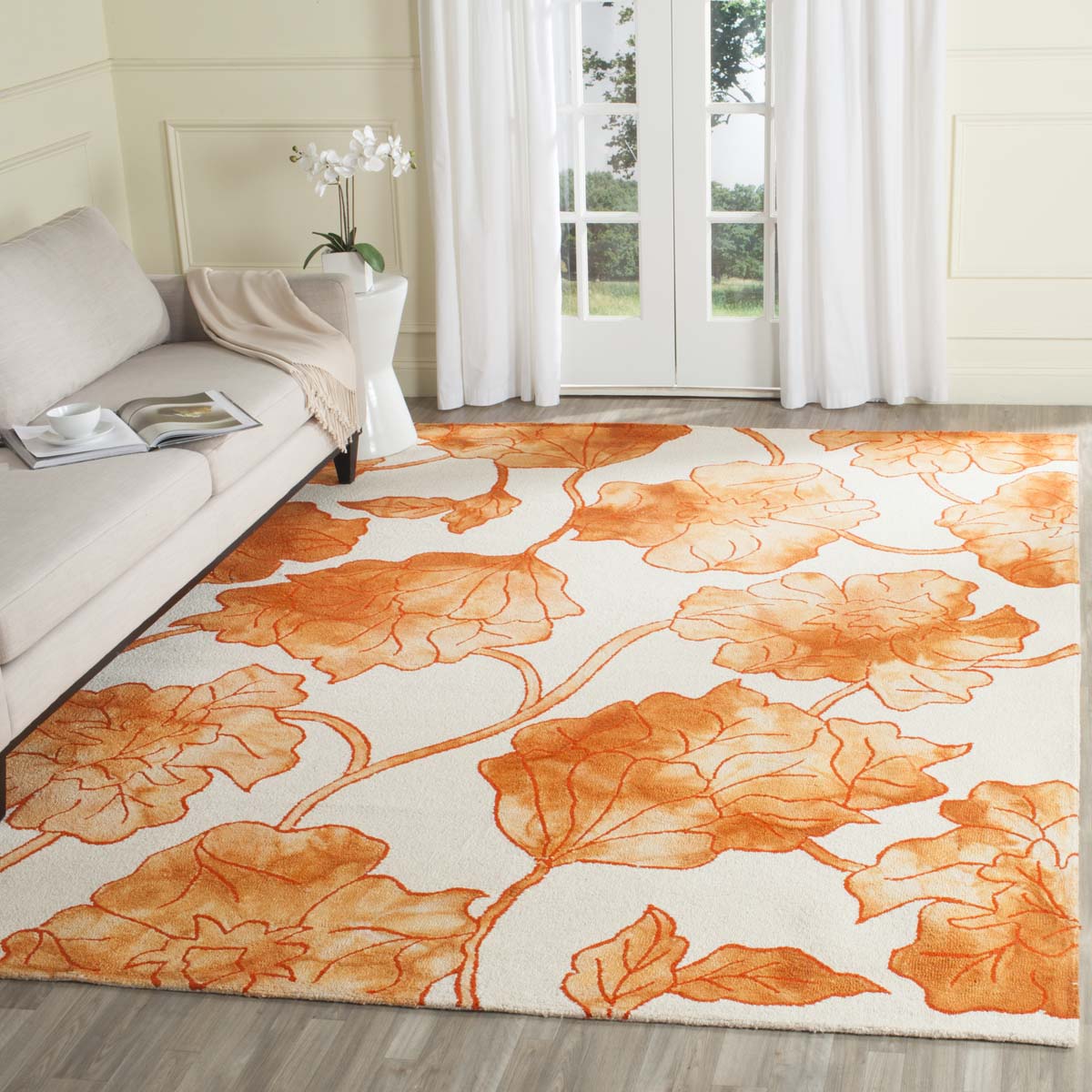 Safavieh Dip Dye 683 Rug, DDY683 - Ivory / Orange