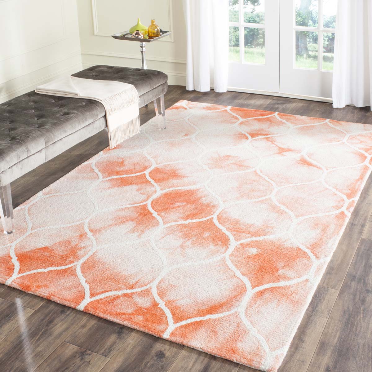 Safavieh Dip Dye 685 Rug, DDY685 - Orange / Ivory