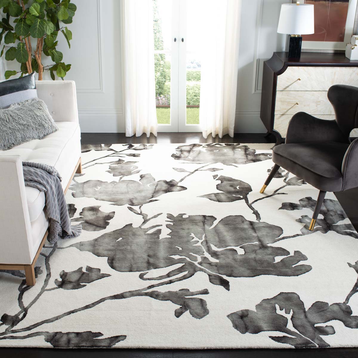 Safavieh Dip Dye 716 Rug, DDY716 - Ivory / Charcoal