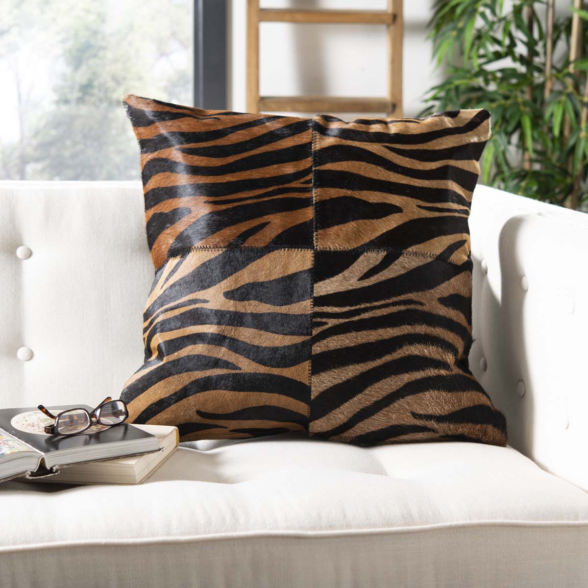 Safavieh Raquel Pillow Black/Brown (Set of 2) - Default Title