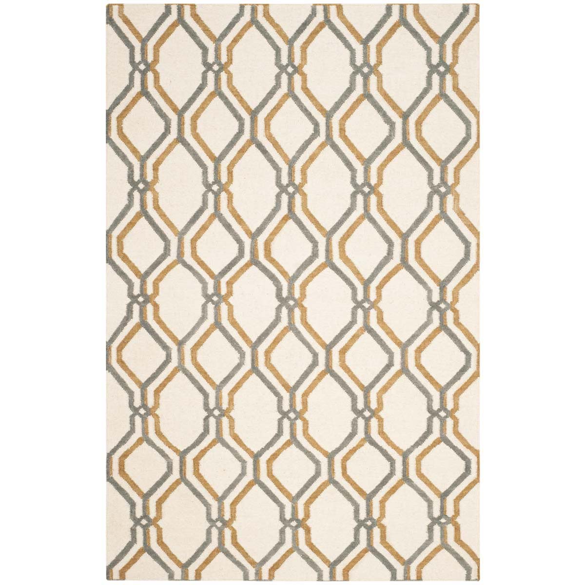 Safavieh Dhurries 104 Rug, DHU104 - Ivory / Black