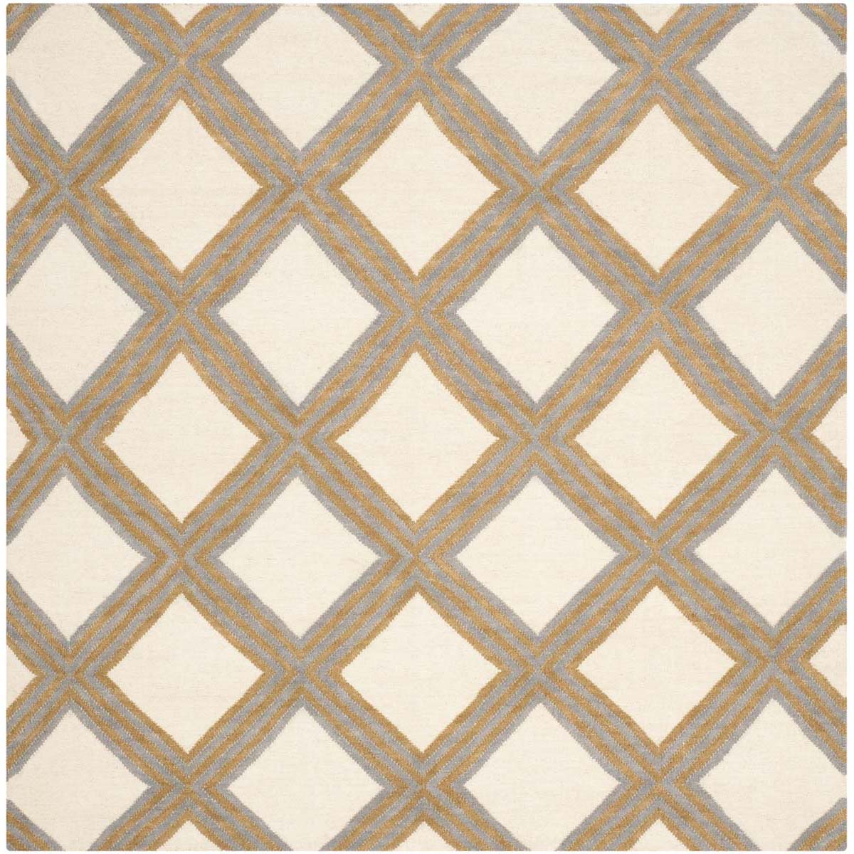 Safavieh Dhurries 109 Rug, DHU109 - Ivory / Gold