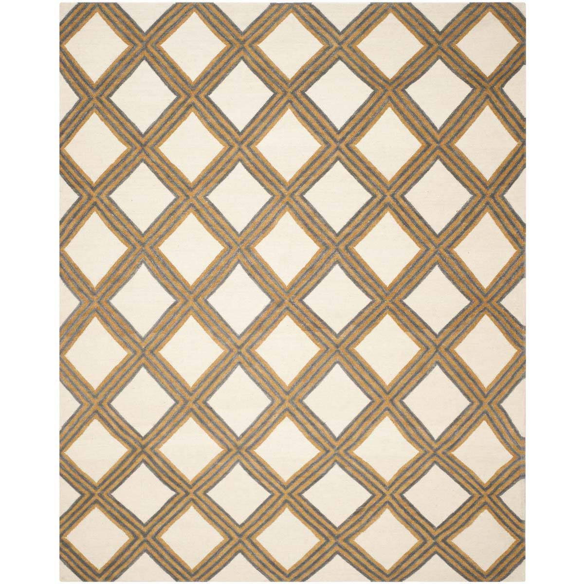 Safavieh Dhurries 109 Rug, DHU109 - Ivory / Gold