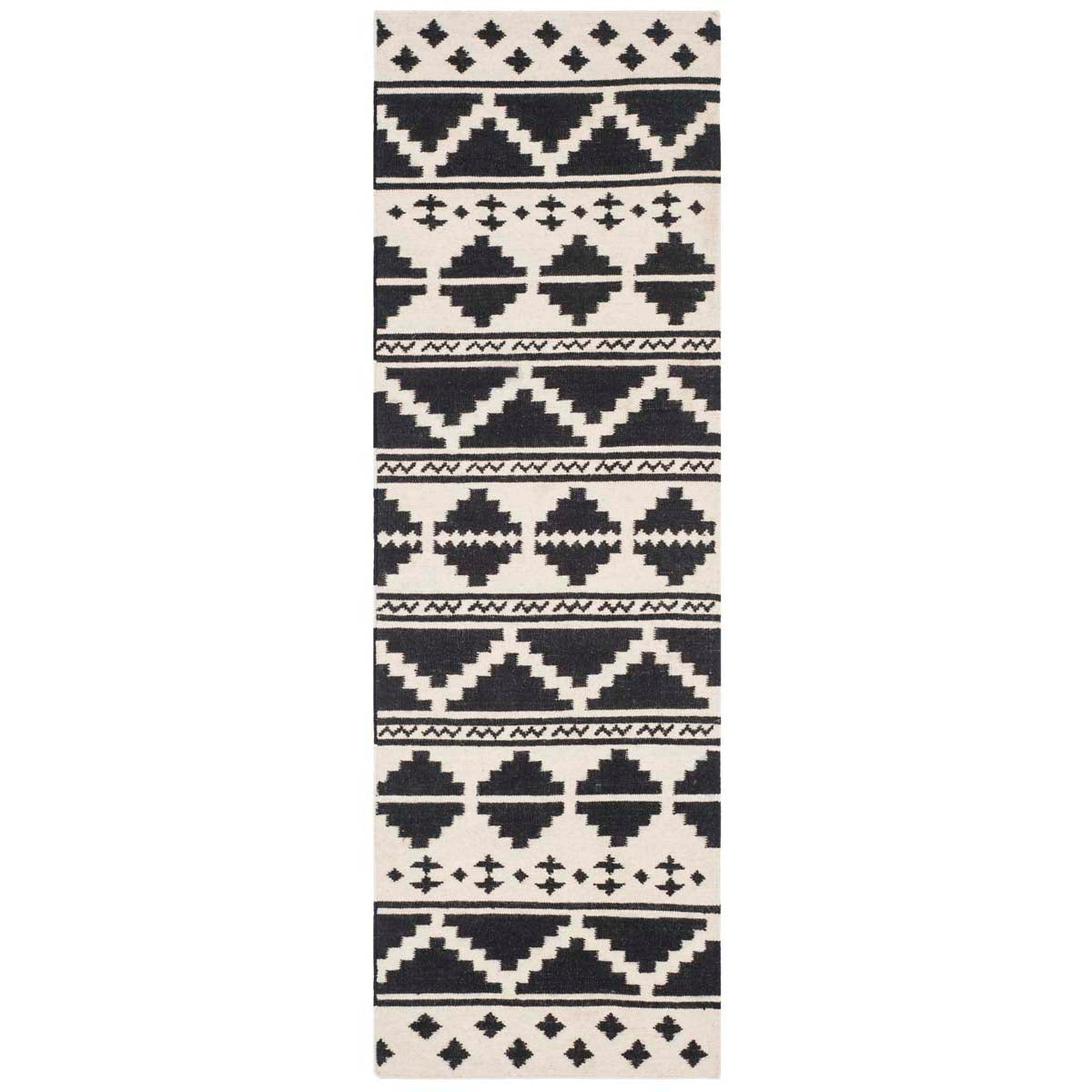 Safavieh Dhurries 110 Rug, DHU110 - Black / Ivory