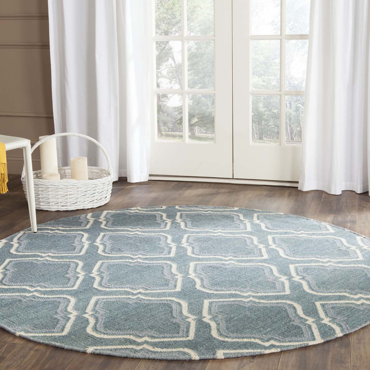 Safavieh Dhurries 112 Rug, DHU112 - Blue / Ivory