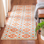 Safavieh Dhurries 116 Rug, DHU116 - Ivory / Tangerine