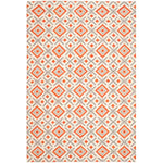 Safavieh Dhurries 116 Rug, DHU116 - Ivory / Tangerine