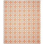 Safavieh Dhurries 116 Rug, DHU116 - Ivory / Tangerine