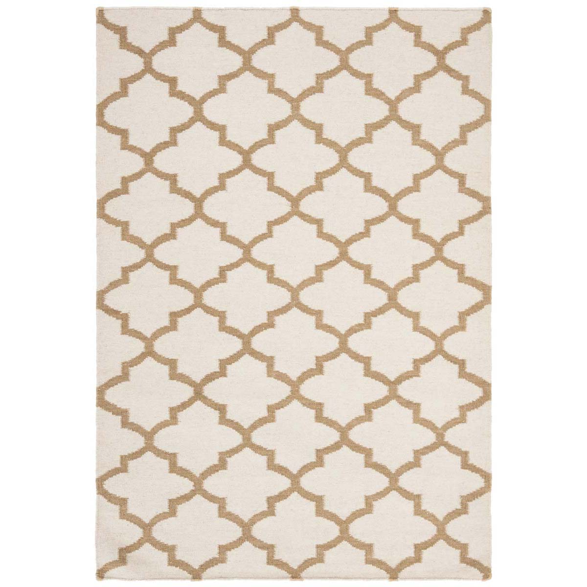 Safavieh Dhurries 117 Rug, DHU117 - Ivory / Gold