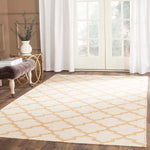 Safavieh Dhurries 117 Rug, DHU117 - Ivory / Gold