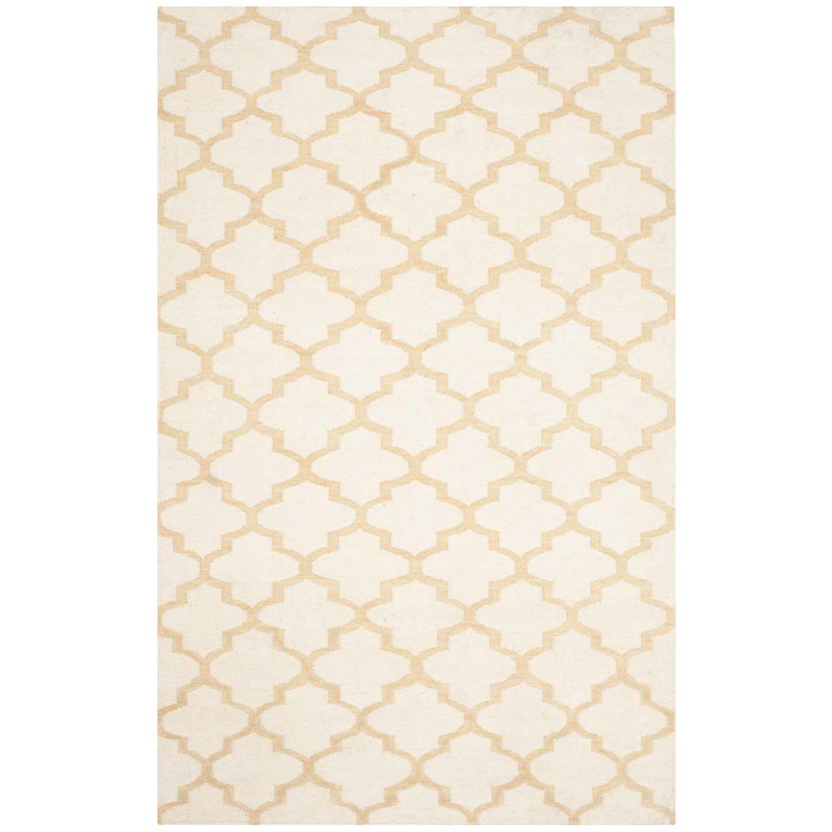 Safavieh Dhurries 117 Rug, DHU117 - Ivory / Gold