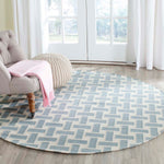 Safavieh Dhurries 201 Rug, DHU201 - Turquoise / Ivory