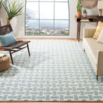 Safavieh Dhurries 201 Rug, DHU201 - Turquoise / Ivory