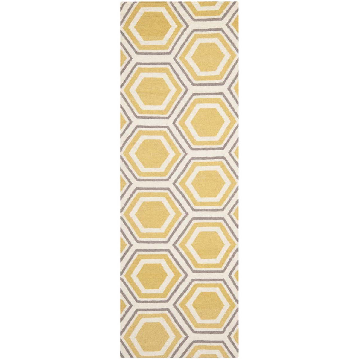 Safavieh Dhurries 202 Rug, DHU202 - Ivory / Yellow