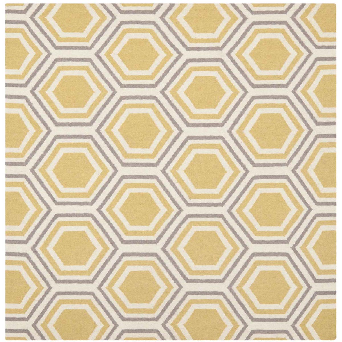 Safavieh Dhurries 202 Rug, DHU202 - Ivory / Yellow