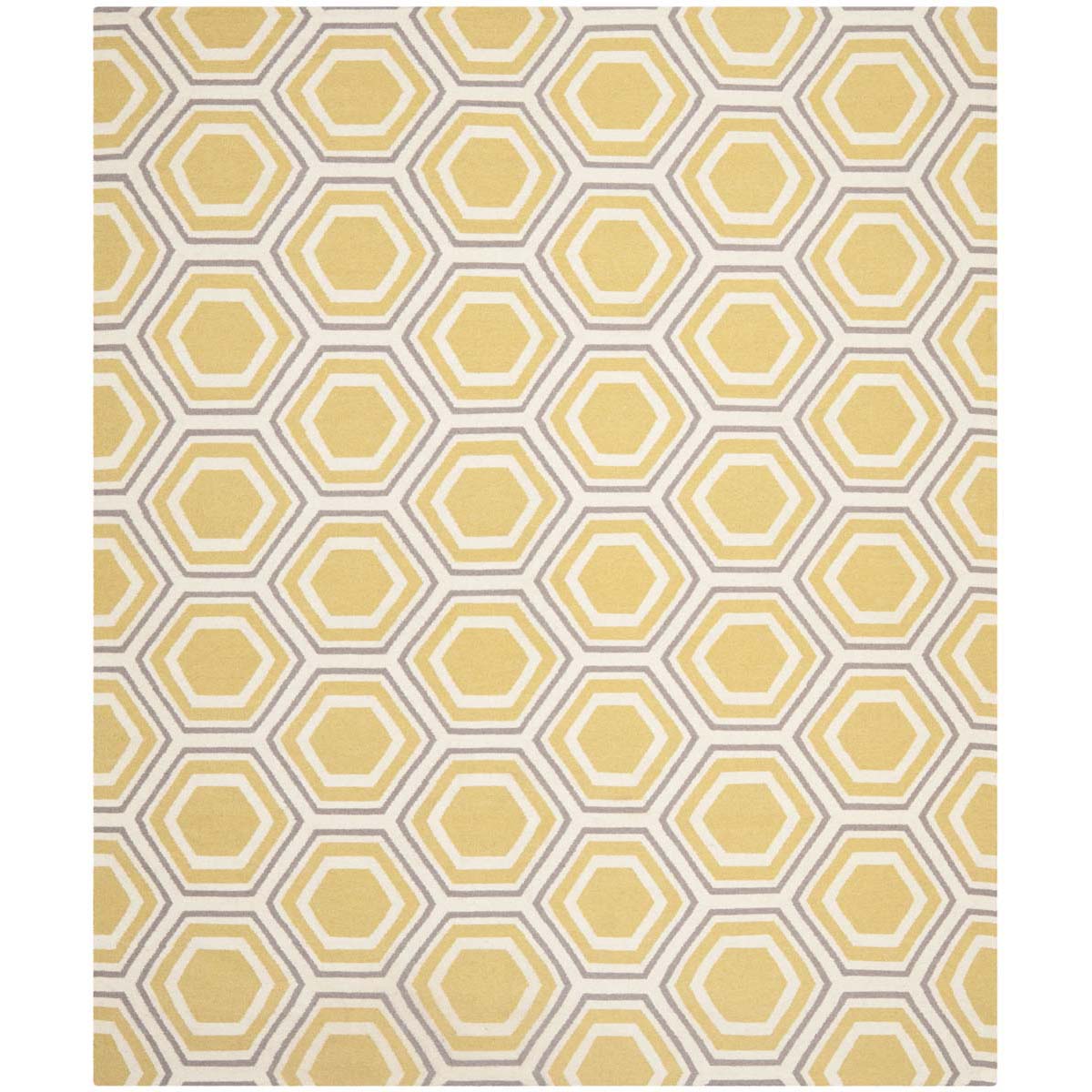 Safavieh Dhurries 202 Rug, DHU202 - Ivory / Yellow