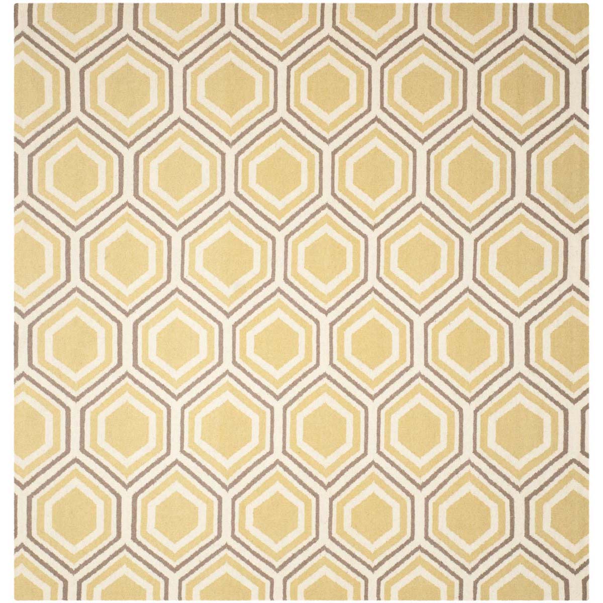 Safavieh Dhurries 202 Rug, DHU202 - Ivory / Yellow