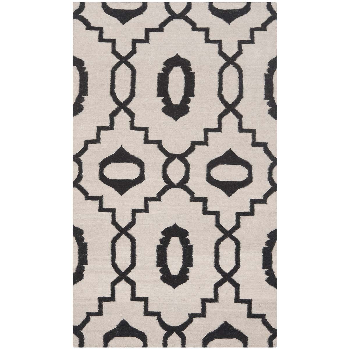 Safavieh Dhurries 205 Rug, DHU205 - Ivory / Black